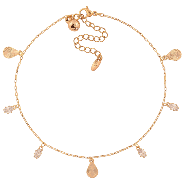 Браслет Xuping цвет Позолота 18K на ногу "Цепочка с подвесками" размер с доп.цепочкой 23-29см х 1мм фото №14