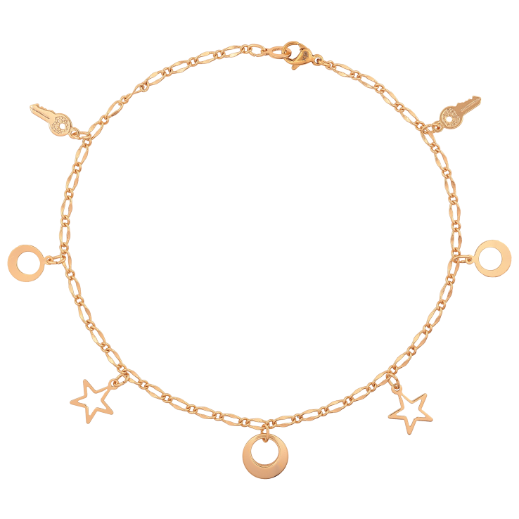 Браслет Xuping цвет Позолота 18K на ногу "Цепочка с подвесками" размер 26см х 2-3мм фото №15