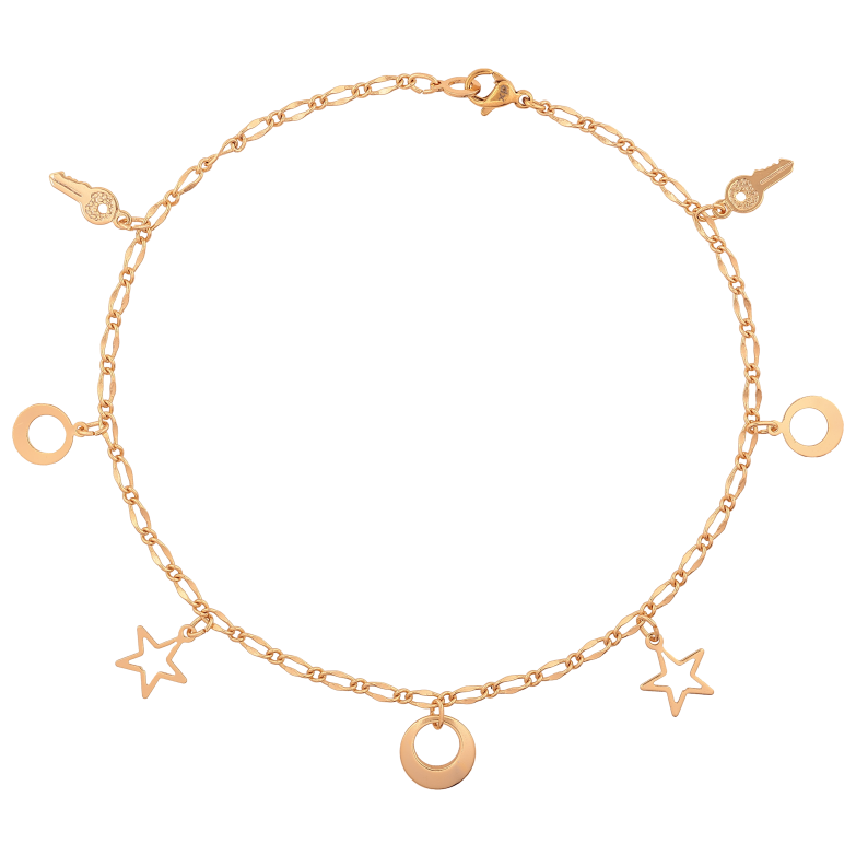 Браслет Xuping цвет Позолота 18K на ногу "Цепочка с подвесками" размер 26см х 2-3мм фото №2