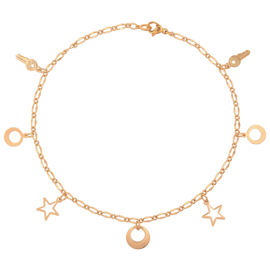 Браслет Xuping цвет Позолота 18K на ногу "Цепочка с подвесками" размер 26см х 2-3мм фото №1