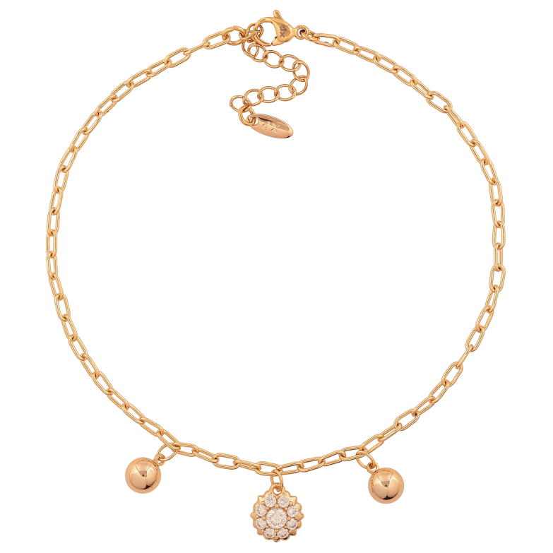 Браслет Xuping цвет Позолота 18K на ногу "Цепочка с подвесками" размер с доп.цепочкой 23-26см х 2.5мм фото №3 Браслет Xuping цвет Позолота 18K на ногу "Цепочка с подвесками" размер с доп.цепочкой 23-26см х 2.5мм фото №3