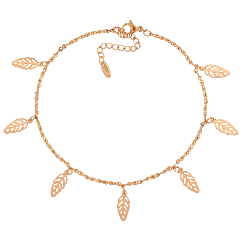 Браслет Xuping цвет Позолота 18K на ногу "Цепочка с подвесками" размер с доп.цепочкой 22-27см х 2мм фото №1