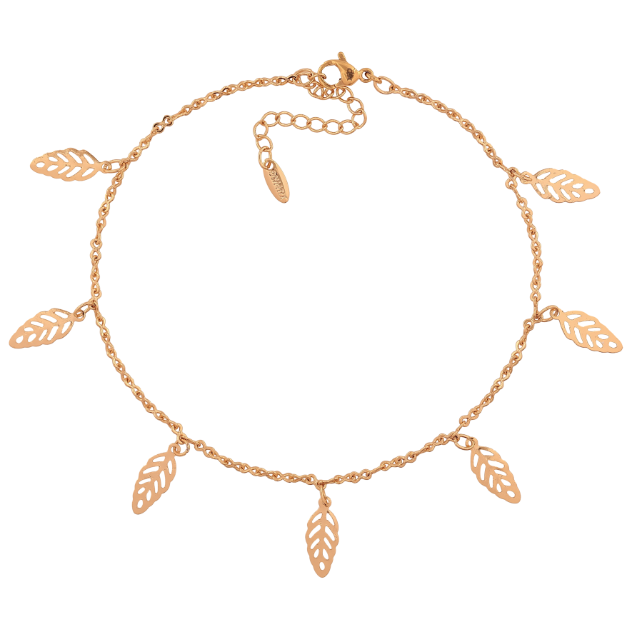 Браслет Xuping цвет Позолота 18K на ногу "Цепочка с подвесками" размер с доп.цепочкой 22-27см х 2мм фото №1