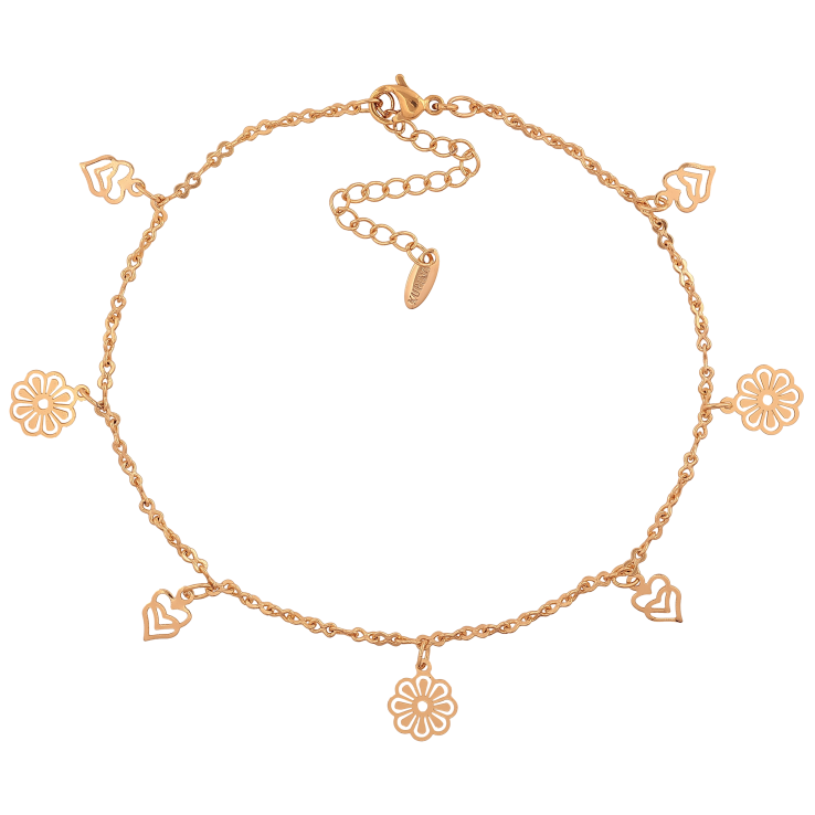 Браслет Xuping цвет Позолота 18K на ногу "Цепочка с подвесками" размер с доп.цепочкой 23-28см х 2мм фото №3