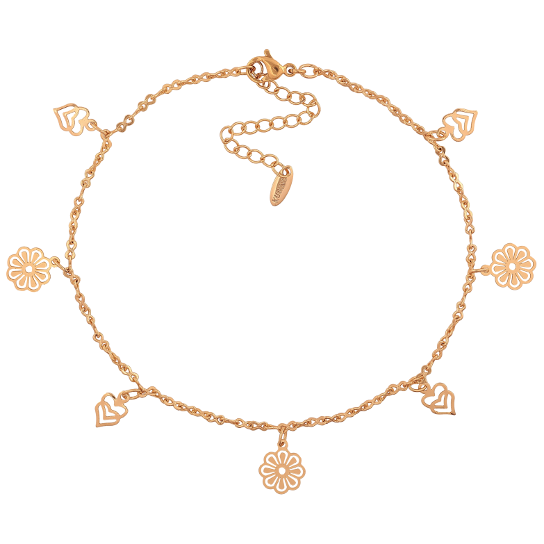 Браслет Xuping цвет Позолота 18K на ногу "Цепочка с подвесками" размер с доп.цепочкой 23-28см х 2мм фото №1 Браслет Xuping цвет Позолота 18K на ногу "Цепочка с подвесками" размер с доп.цепочкой 23-28см х 2мм фото №1