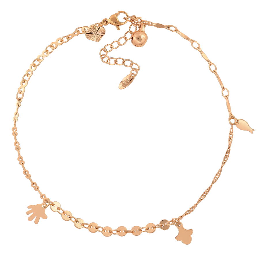 Браслет Xuping цвет Позолота 18K на ногу "Цепочка с подвесками" размер с доп.цепочкой 25-30см х 2-4мм фото №1 Браслет Xuping цвет Позолота 18K на ногу "Цепочка с подвесками" размер с доп.цепочкой 25-30см х 2-4мм фото №1