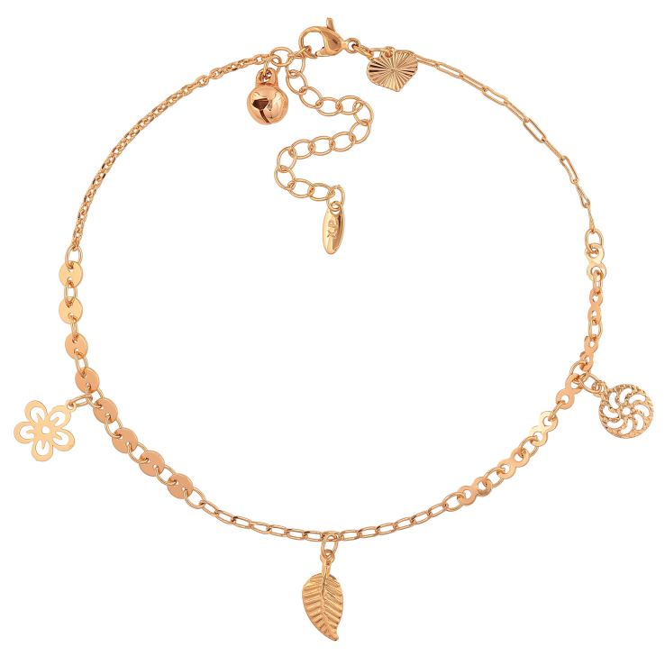 Браслет Xuping цвет Позолота 18K на ногу "Цепочка с подвесками" размер с доп.цепочкой 24-29см х 1-4мм фото №23