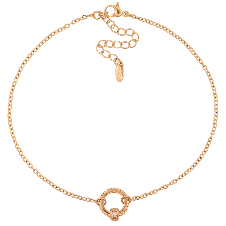 Браслет Xuping колір Позолота 18K на ногу "Ланцюжок зі вставкою" розмір з дод. ланцюжком 23.5-28.5см х 1.5-11мм фото №12