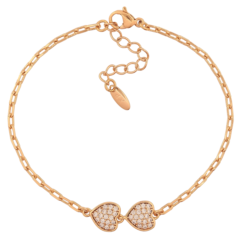 Браслет Xuping цвет Позолота 18K "Цепочка с сердечками" размер с доп. цепочкой 17-20.5см х 2-8мм фото №2