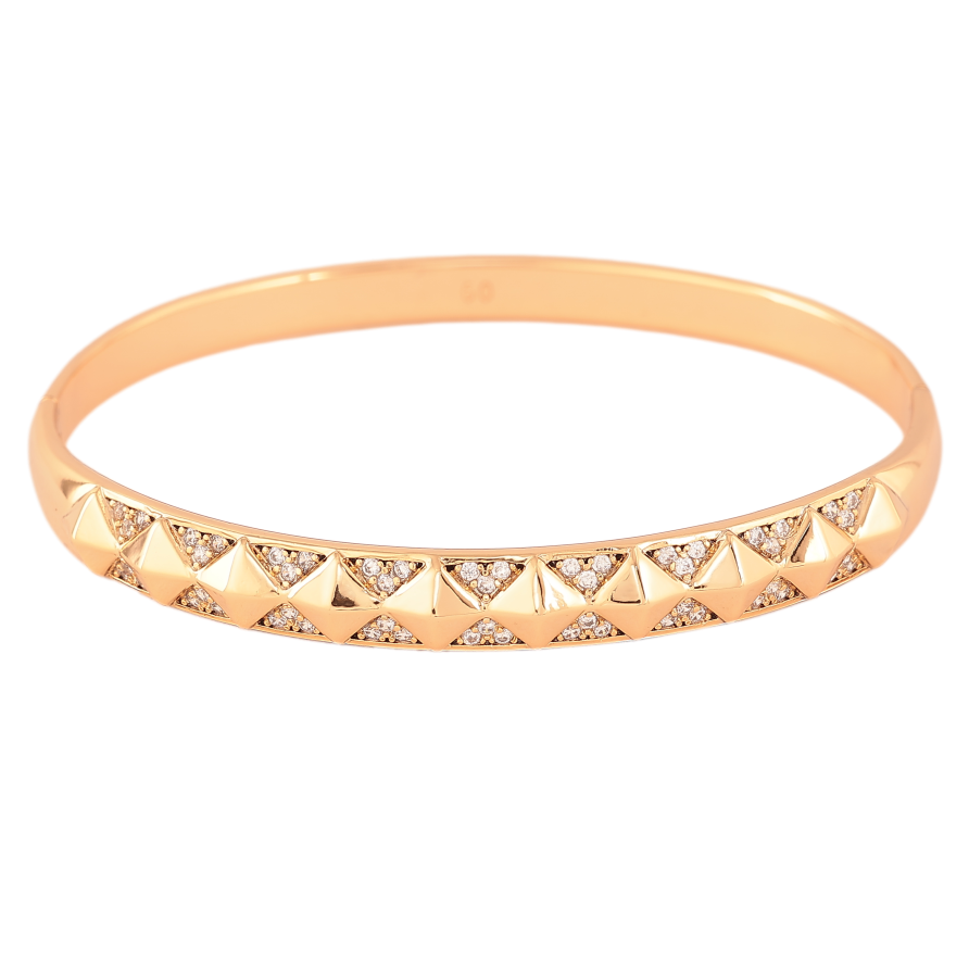 Браслет Xuping колір Позолота 18K "Візерунок з кристалами" ø 6см фото №1