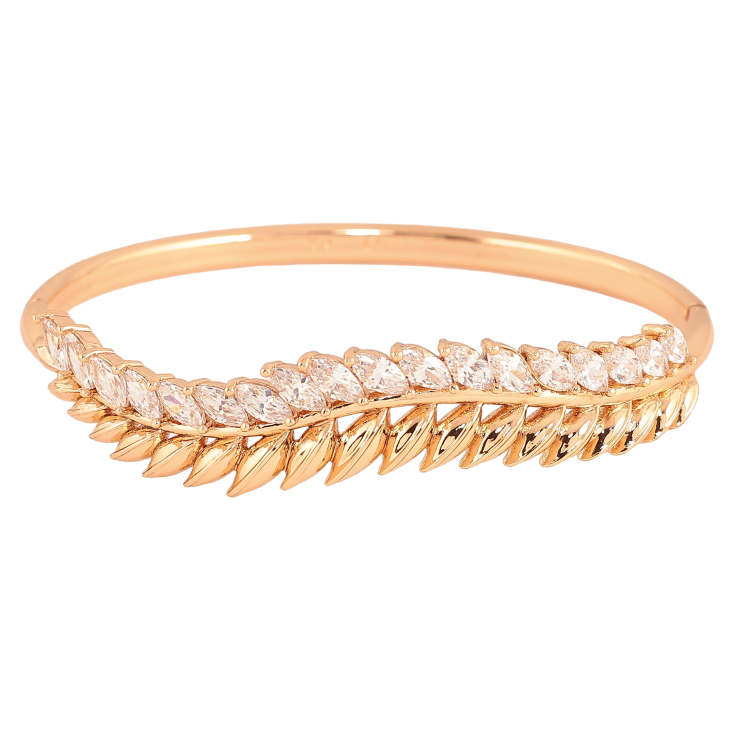 Браслет Xuping цвет Позолота 18K "Веточка с кристаллами" ø 6см фото №10