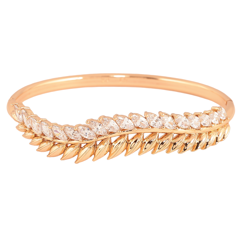 Браслет Xuping колір Позолота 18K "Гілочка з кристалами" ø 6см фото №1 Браслет Xuping колір Позолота 18K "Гілочка з кристалами" ø 6см фото №1