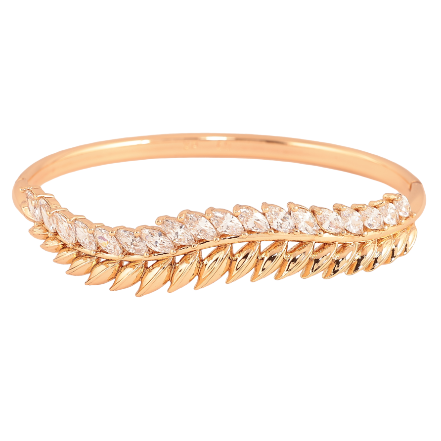 Браслет Xuping цвет Позолота 18K "Веточка с кристаллами" ø 6см фото №1 Браслет Xuping цвет Позолота 18K "Веточка с кристаллами" ø 6см фото №1