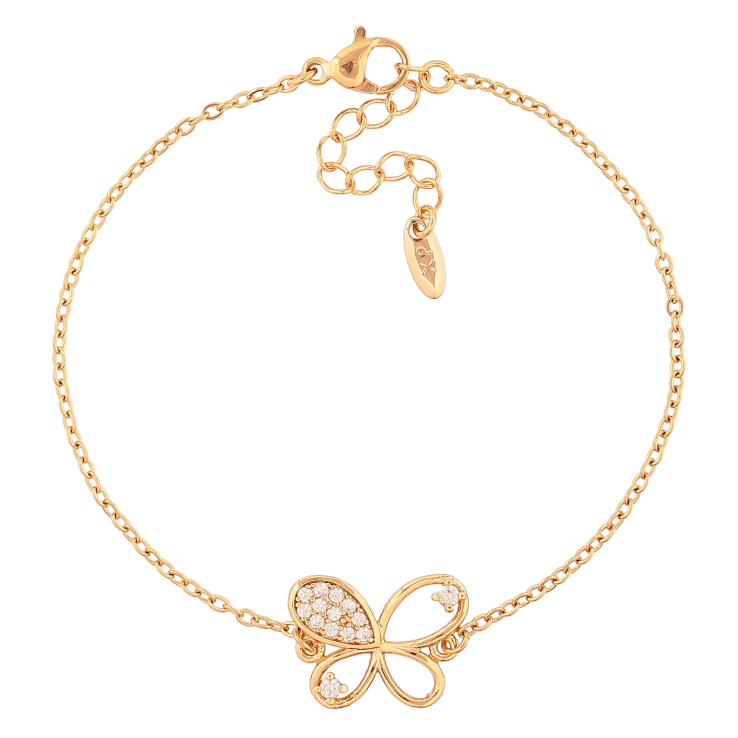 Браслет Xuping колір Позолота 18K "Ланцюжок з вставкою метелик" розмір з дод. ланцюжком 18-21см х 1.5-13мм фото №9