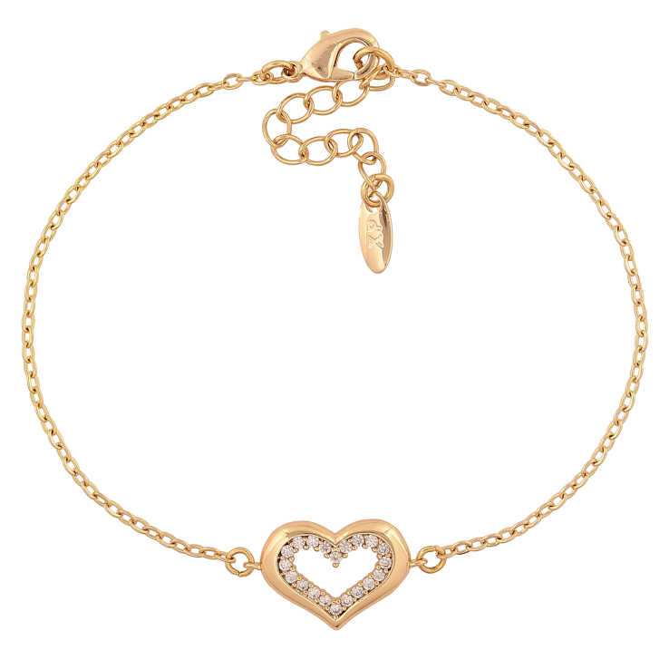 Браслет Xuping колір Позолота 14K "Ланцюжок з вставкою серце" розмір з доп. ланцюжком 17.5-20.5см х 1.5-11мм фото №18