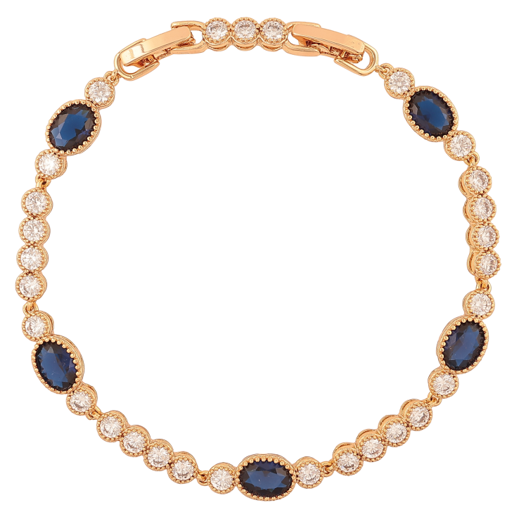 Браслет Xuping колір Позолота 18K "Діріжка біло-синіх кристалів" розмір з дод. замком 17.5,19.5см х 4-6мм фото №7 Браслет Xuping колір Позолота 18K "Діріжка біло-синіх кристалів" розмір з дод. замком 17.5,19.5см х 4-6мм фото №7