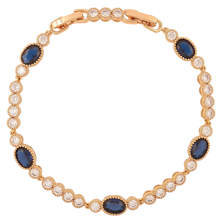 Браслет Xuping колір Позолота 18K "Діріжка біло-синіх кристалів" розмір з дод. замком 17.5,19.5см х 4-6мм фото №1 Браслет Xuping колір Позолота 18K "Діріжка біло-синіх кристалів" розмір з дод. замком 17.5,19.5см х 4-6мм фото №1