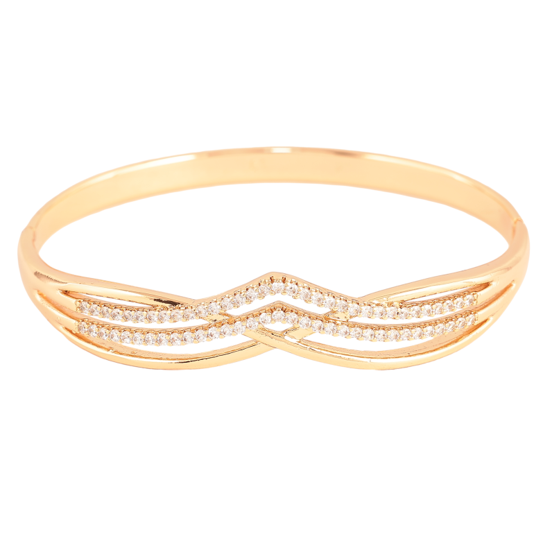 Браслет Xuping колір Позолота 18K "Інкрустація кристалами" ø 6см фото №1