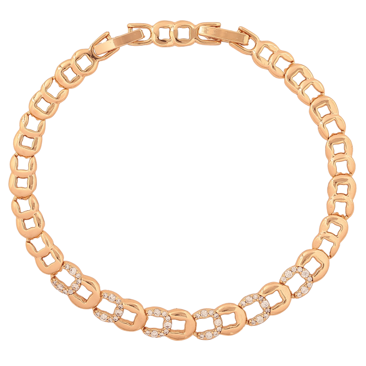 Браслет Xuping колір Позолота 18К "Візерунок з кристалами" розмір з дод. замком 17.5,19.5см х 5-6мм фото №4