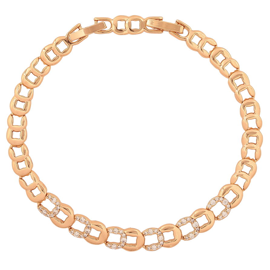 Браслет Xuping колір Позолота 18К "Візерунок з кристалами" розмір з дод. замком 17.5,19.5см х 5-6мм фото №1 Браслет Xuping колір Позолота 18К "Візерунок з кристалами" розмір з дод. замком 17.5,19.5см х 5-6мм фото №1