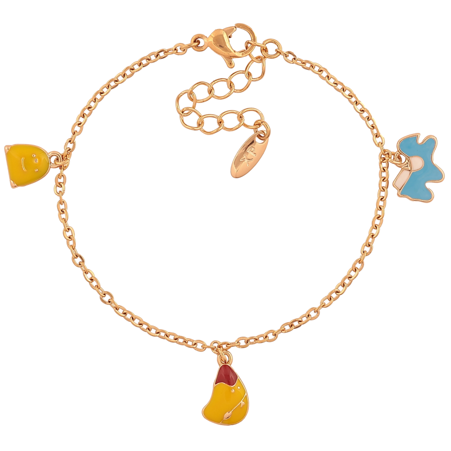 Браслет Xuping цвет Позолота 18K "Цепочка с подвесками" размер с доп. цепочкой 14-17см х 1.5мм фото №1