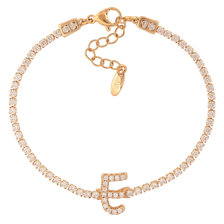 Браслет Xuping колір Позолота 18K "Кристальна доріжка з літерою E" розмір з дод. ланцюжком 17-20.5см х 2-13мм фото №2