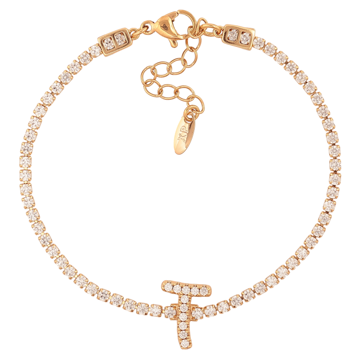 Браслет Xuping цвет Позолота 18K "Кристальная дорожка с буквой T" размер с доп. цепочкой 17-20.5см х 2-13мм фото №12 Браслет Xuping цвет Позолота 18K "Кристальная дорожка с буквой T" размер с доп. цепочкой 17-20.5см х 2-13мм фото №12
