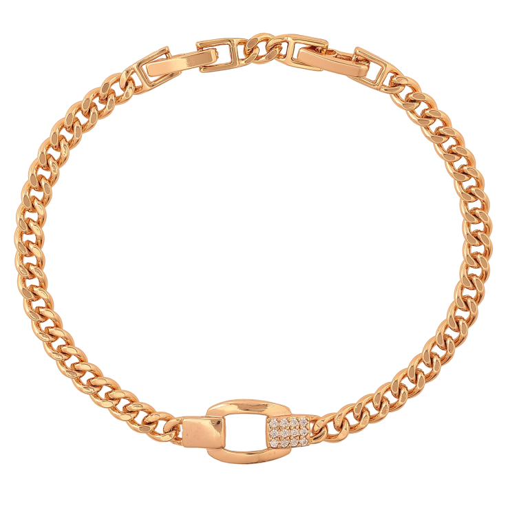 Браслет Xuping цвет Позолота 18K "Цепочка с декоративной вставкой" размер с доп. замком 17.5,19.5см х 4-9мм - Фото 18