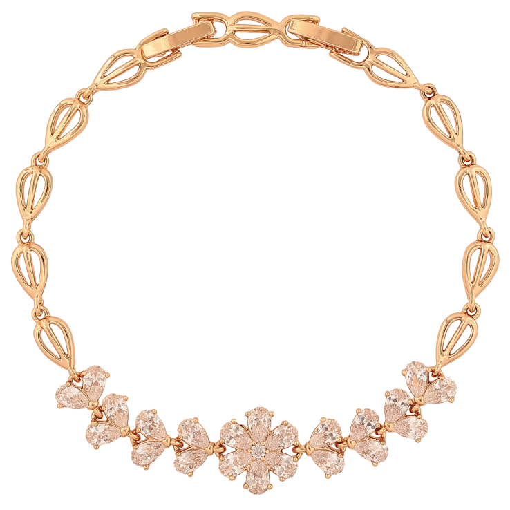 Браслет Xuping колір Позолота 18К "Кристальна квітка" розмір з дод. замком 17.5,19.5см х 5-12мм фото №11