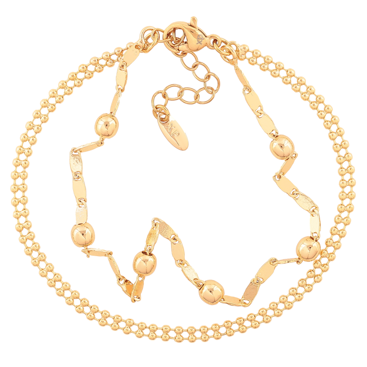 Браслет Xuping цвет Позолота 18K "Две цепочки" размер с доп. цепочкой 18-21см х 2-4мм фото №7