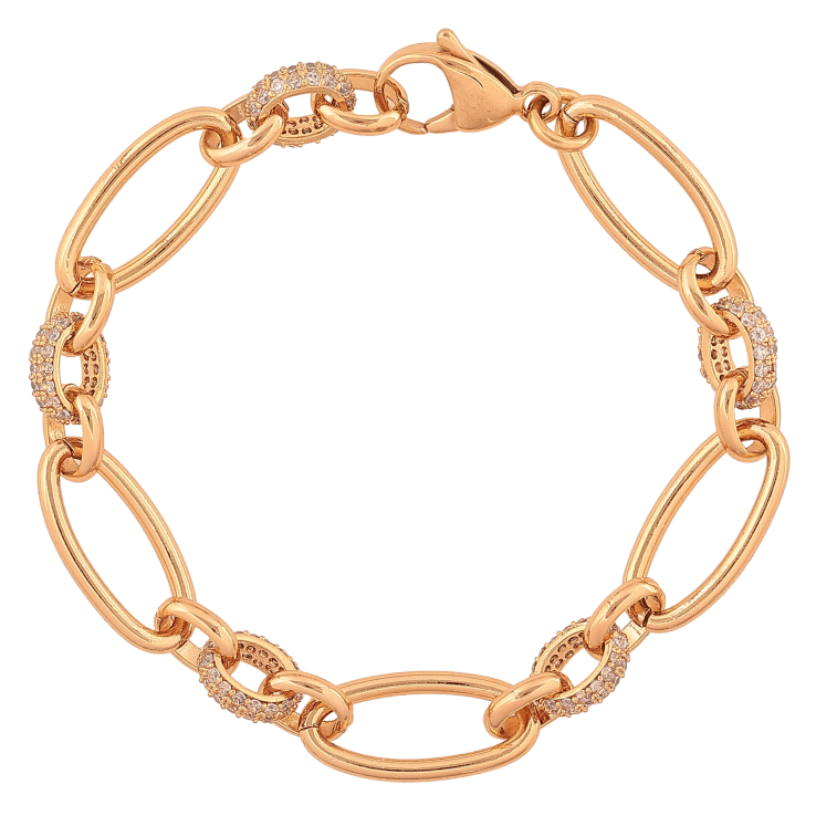 Браслет Xuping колір Позолота 18K "Ланцюжок Фантазійний з кристалами" розмір 17.5см х 6-9мм фото №20 Браслет Xuping колір Позолота 18K "Ланцюжок Фантазійний з кристалами" розмір 17.5см х 6-9мм фото №20