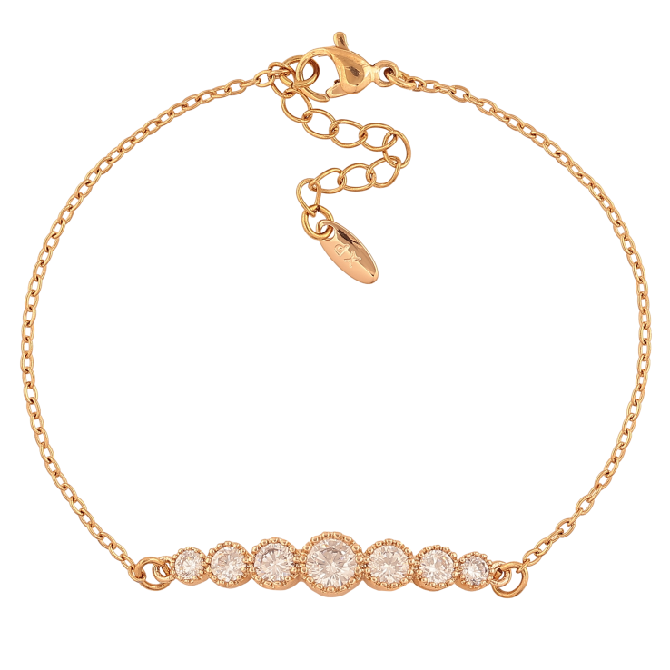 Браслет Xuping цвет Позолота 18K "Цепочка с кристальной дорожкой" размер с доп. цепочкой 18.5-22см х 1.5-6мм фото №21