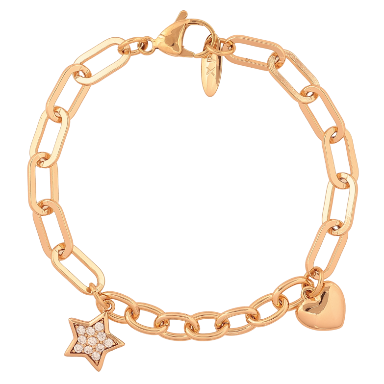 Браслет Xuping цвет Позолота 18K "Цепочка комбинированная с подвесками" размер 18.5см х 6мм фото №1 Браслет Xuping цвет Позолота 18K "Цепочка комбинированная с подвесками" размер 18.5см х 6мм фото №1