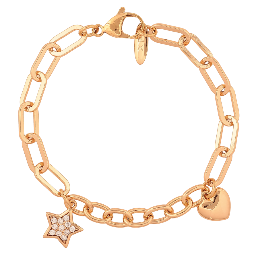 Браслет Xuping цвет Позолота 18K "Цепочка комбинированная с подвесками" размер 18.5см х 6мм фото №1 Браслет Xuping цвет Позолота 18K "Цепочка комбинированная с подвесками" размер 18.5см х 6мм фото №1