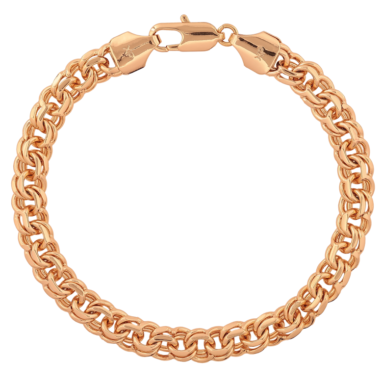 Браслет Xuping цвет Позолота 18К "Цепочка плетение Бисмарк" размер 22.5см х 8мм фото №1