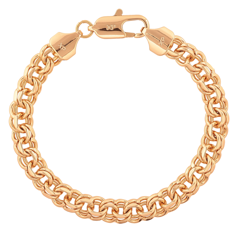 Браслет Xuping колір Позолота 18K "Ланцюжок Бісмарк" розмір 20.5см х 8мм фото №1