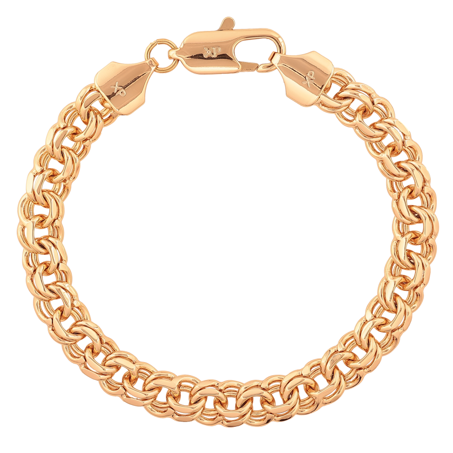 Браслет Xuping цвет Позолота 18K "Цепочка Бисмарк" размер 20.5см х 8мм фото №1
