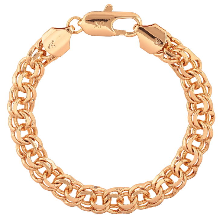 Браслет Xuping цвет Позолота 18K "Цепочка Бисмарк" размер 22.5см х 10мм фото №4