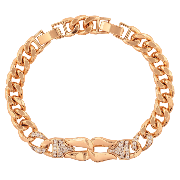 Браслет Xuping колір Позолота 18К "Ланцюжок Панцирний з декоративною вставкою" розмір з доп. замком 17,20см х 8-11мм фото №23