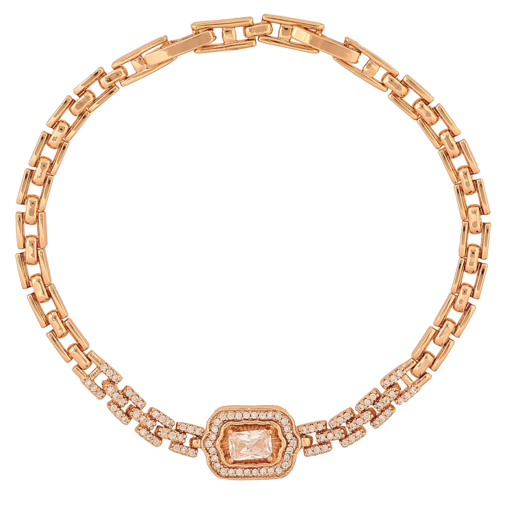 Браслет Xuping колір Позолота 18К "Візерунок з кристалами" розмір з дод. замком 17.5,19.5см х 4-10мм фото №9