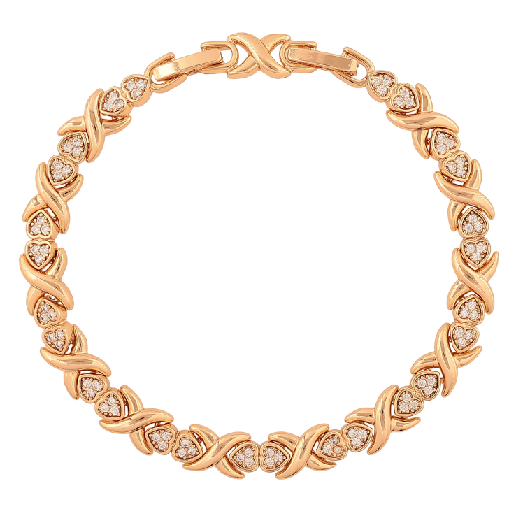 Браслет Xuping колір Позолота 18К "Романтичний візерунок з кристалами" розмір з доп. замком 17.5,19.5см х 7мм фото №13