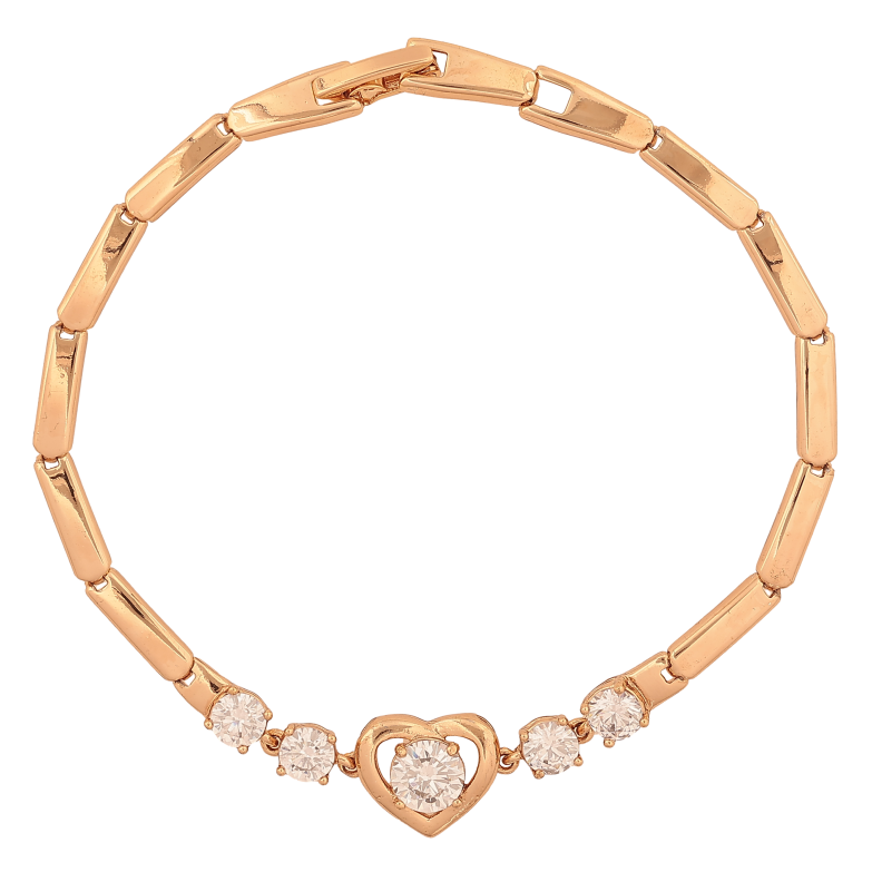 Браслет Xuping колір Позолота 18K "Серце" розмір 19см х 3-10мм фото №1