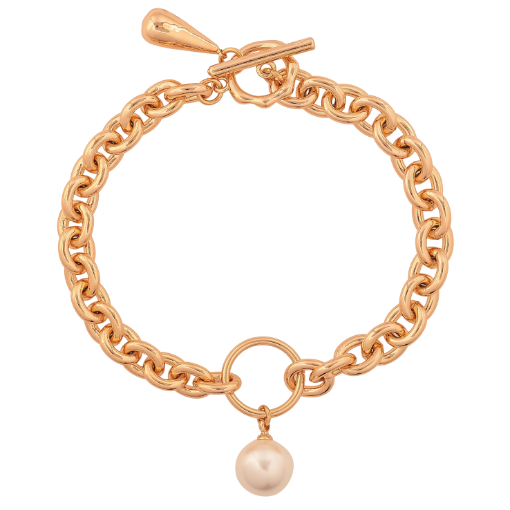 Браслет Xuping цвет Позолота 18K "Цепочка Якорная с жемчужиной" размер 20см х 7-15мм фото №11