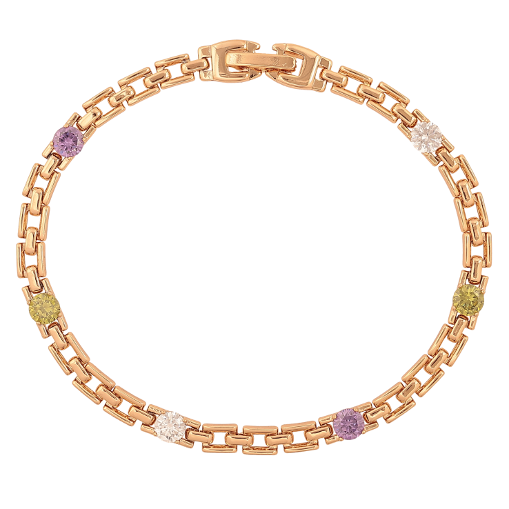 Браслет Xuping цвет Позолота 18K "Узор с цветными кристаллами" размер 19.5см х 4мм фото №21