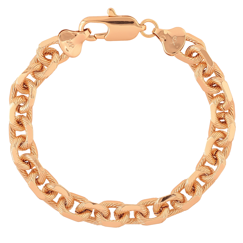 Браслет Xuping цвет Позолота 18К "Цепочка Якорная с узором" размер 20.5см х 8мм фото №1