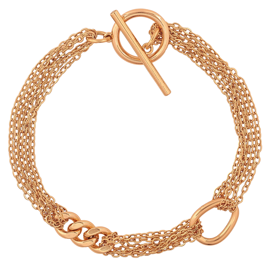 Браслет Xuping цвет Позолота 18K "Цепочка комбинированная" размер 18см х 6-10мм фото №1