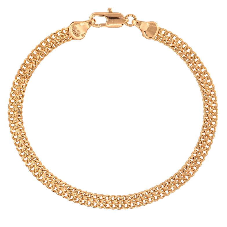 Браслет Xuping колір Позолота 18K "Ланцюжок плетіння подвійне Панцирне" розмір 19см х 5мм фото №1