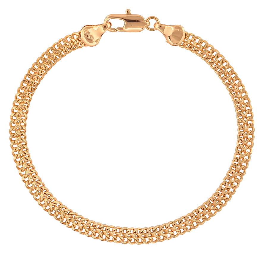 Браслет Xuping цвет Позолота 18K "Цепочка плетение двойное Панцирное" размер 19см х 5мм фото №1