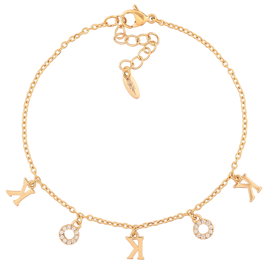 Браслет Xuping цвет Позолота 18K "Цепочка с подвесками" размер с доп. цепочкой 17.5-20.5см х 3-8мм фото №1 Браслет Xuping цвет Позолота 18K "Цепочка с подвесками" размер с доп. цепочкой 17.5-20.5см х 3-8мм фото №1