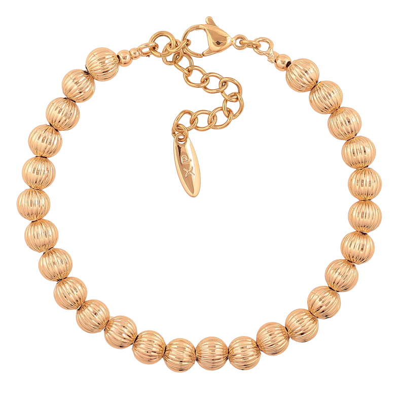 Браслет Xuping колір Позолота 18K "Декоративні намистини" розмір з дод. ланцюжком 18-22см х 6мм фото №1